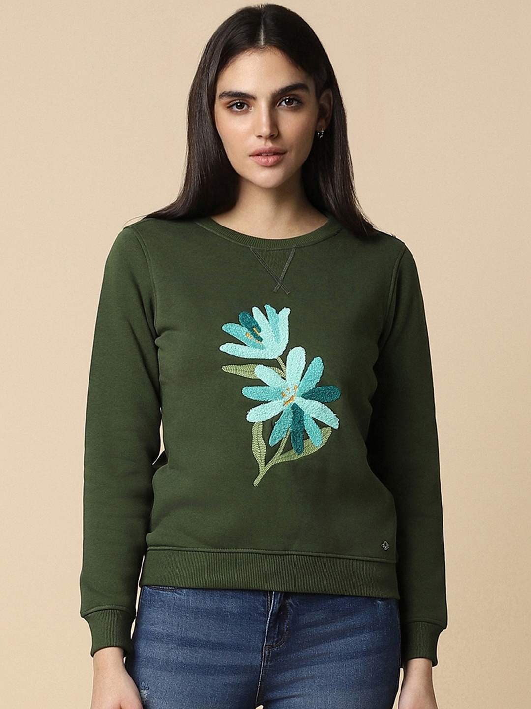 

Allen Solly Woman Women Printed Sweatshirt, Green