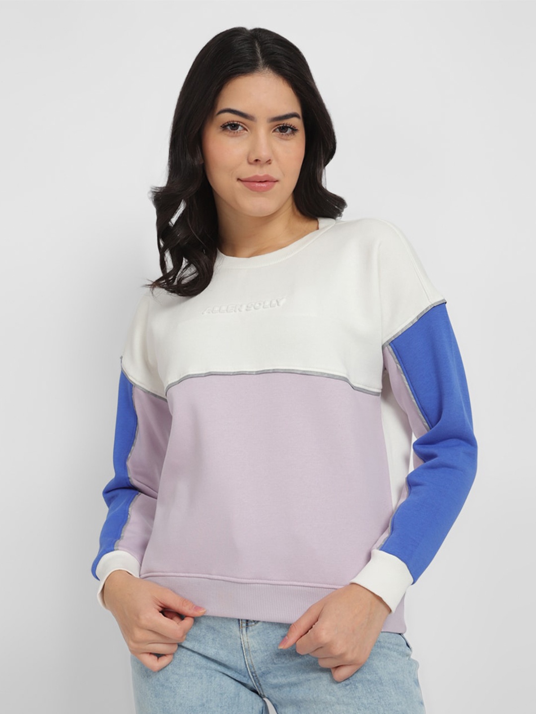 

Allen Solly Woman Women Colourblocked Sweatshirt, Purple