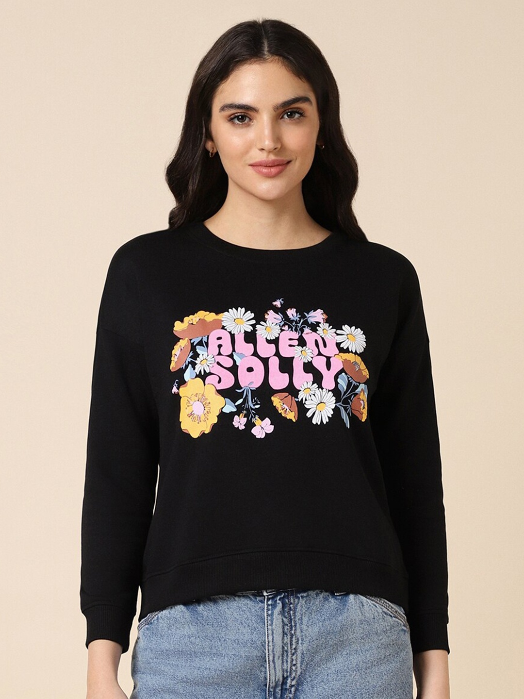 

Allen Solly Woman Women Printed Sweatshirt, Black