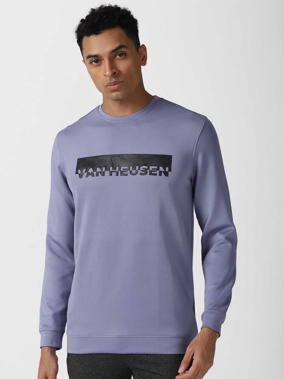 

Van Heusen Flex Men Printed Sweatshirt, Purple