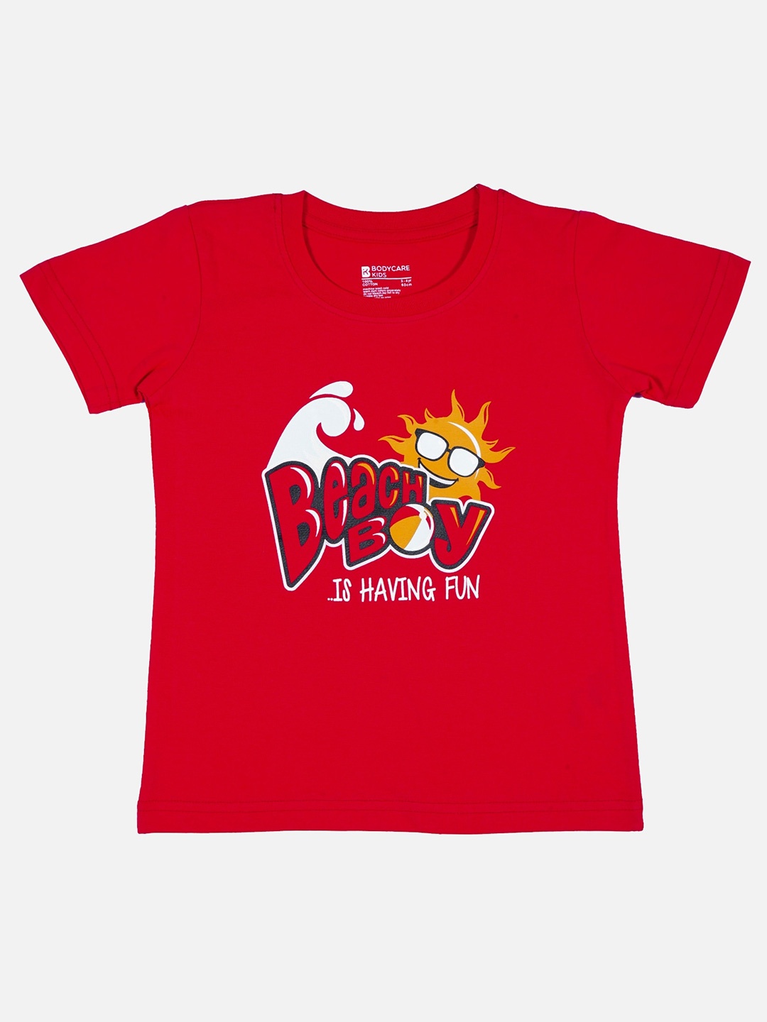 

Bodycare Boys Printed Cotton T-shirt, Red