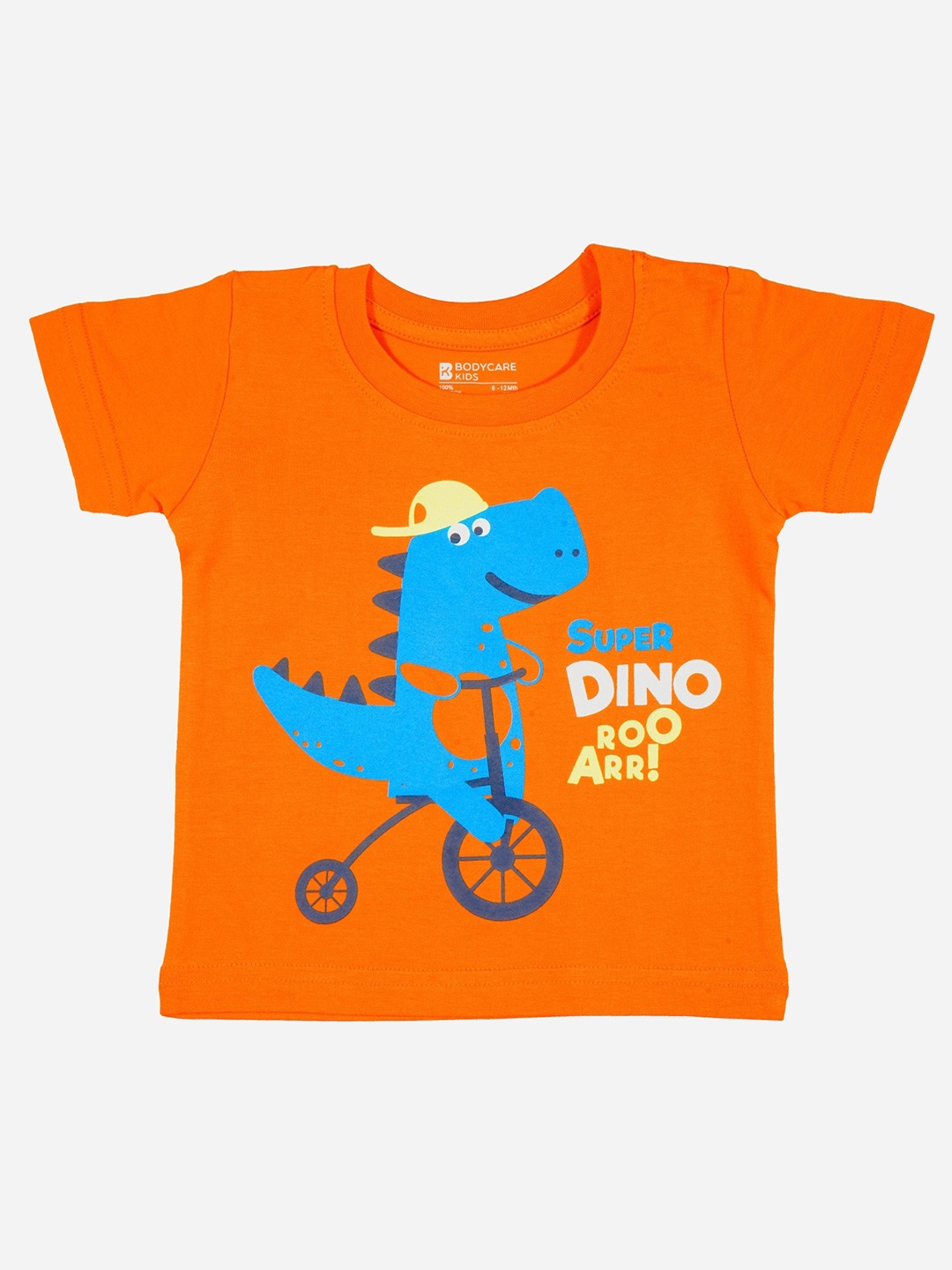 

Bodycare Boys Printed Round Neck Short Sleeves Cotton T-shirt, Orange