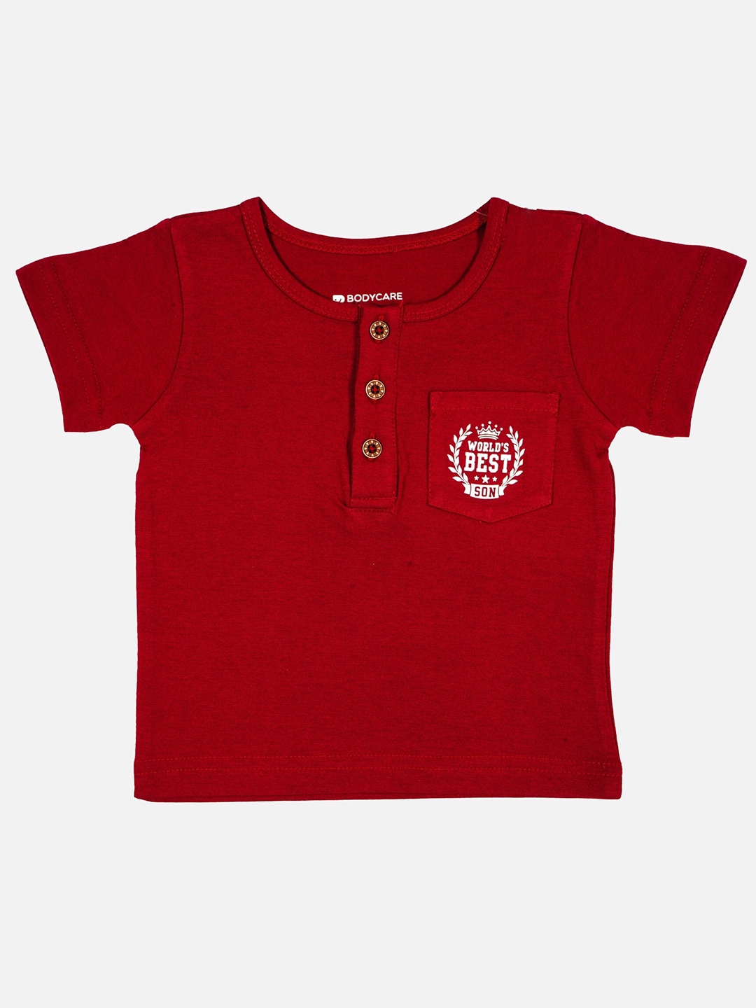 

Bodycare Boys Henley Neck Cotton T-shirt, Maroon