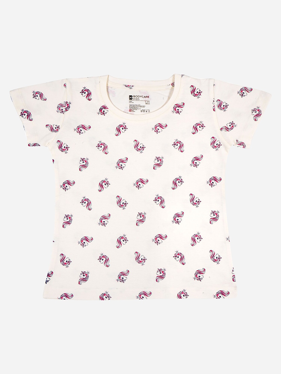 

Bodycare Girls Printed Cotton T-shirt, White