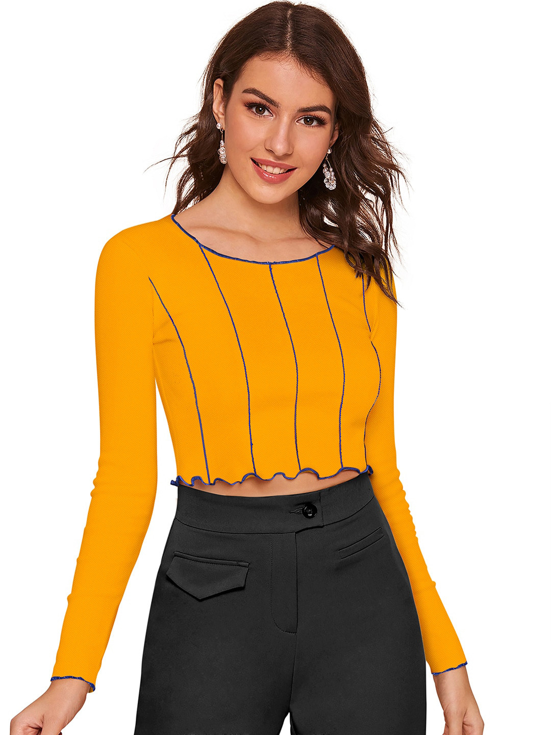 

BAESD Striped Cotton Top, Yellow