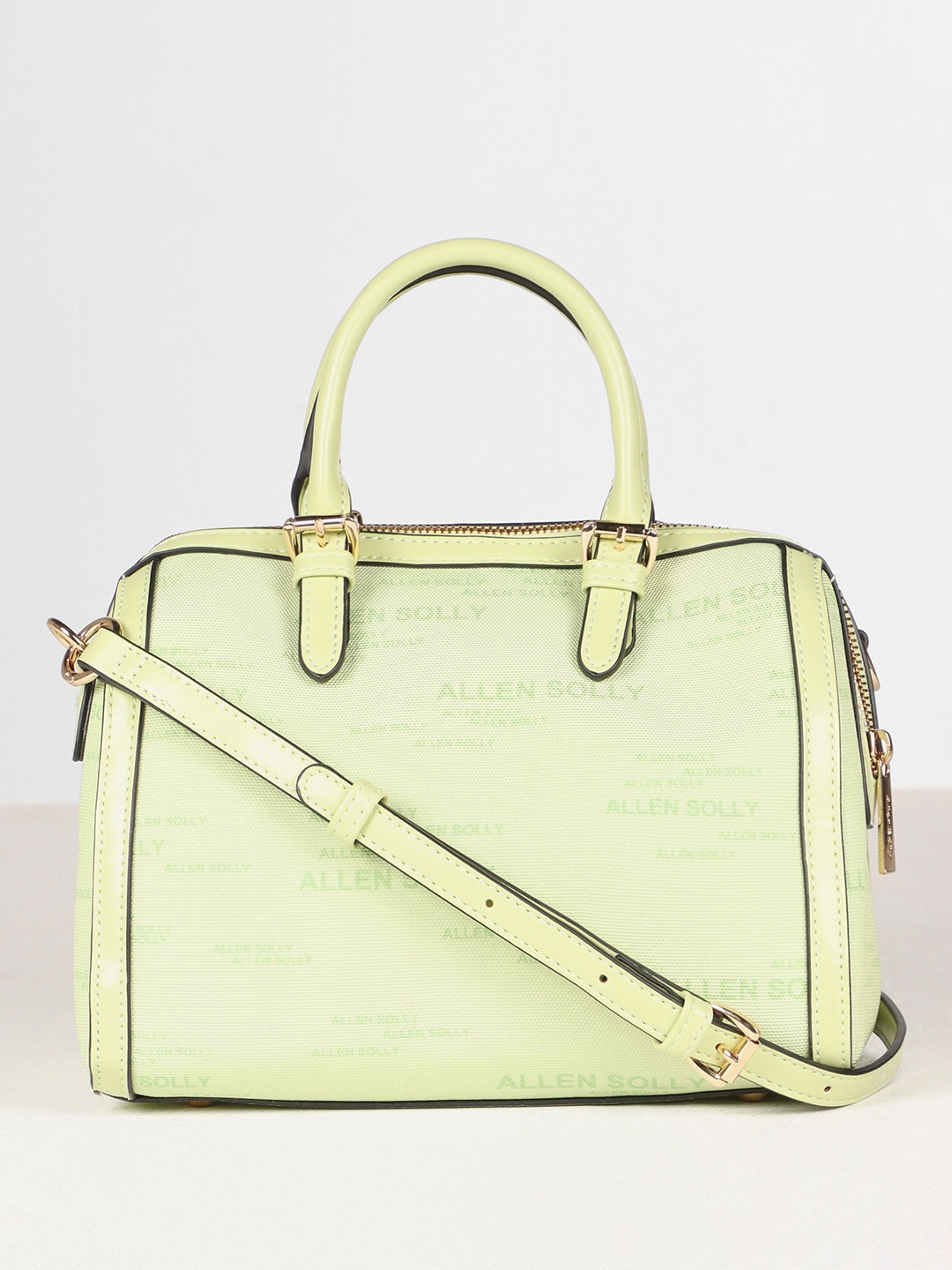 

Allen Solly Woman Typography Printed Bowling Handheld Bag, Green