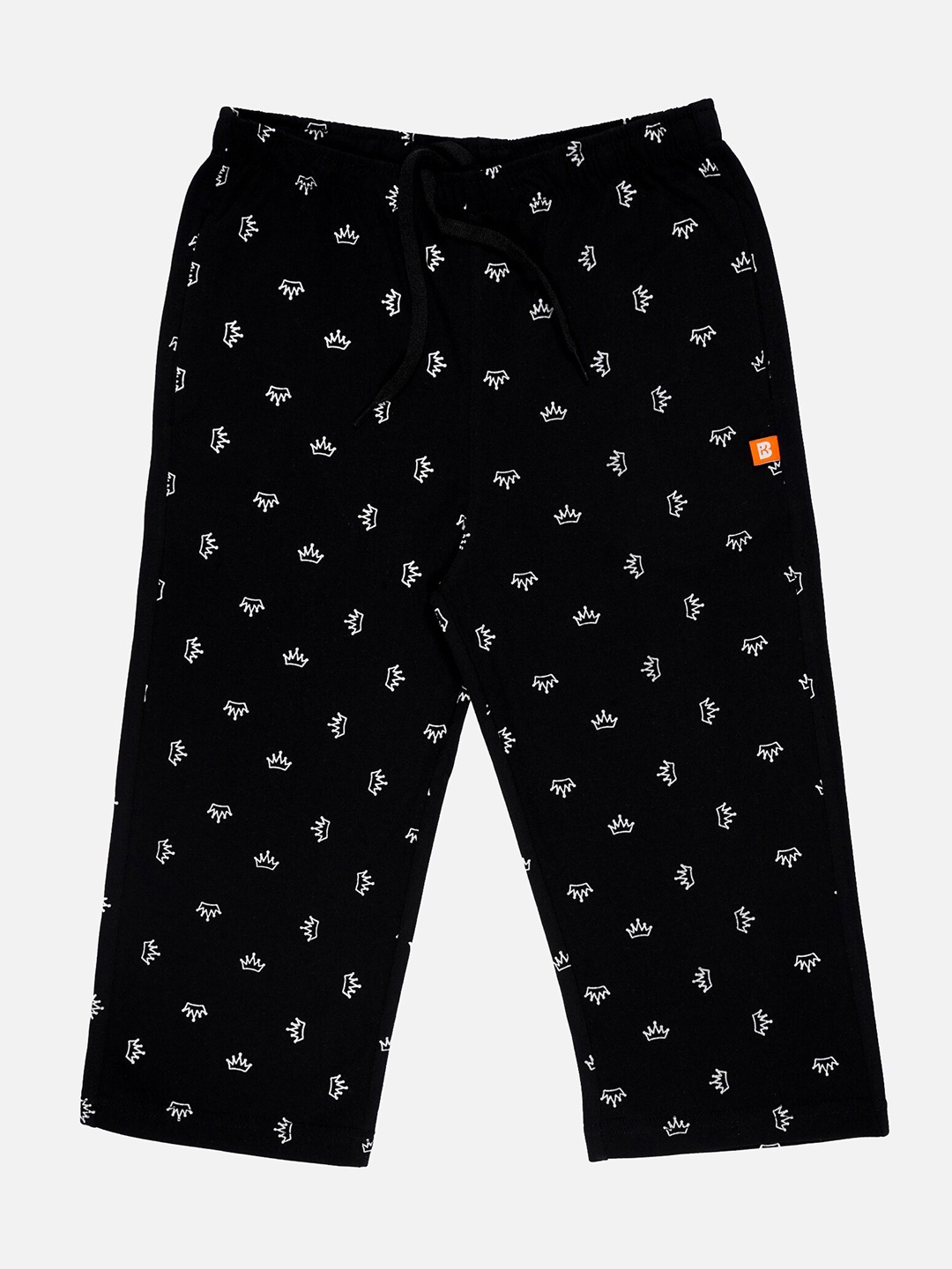 

Bodycare Girls Mid-Rise Printed Cotton Capris, Black