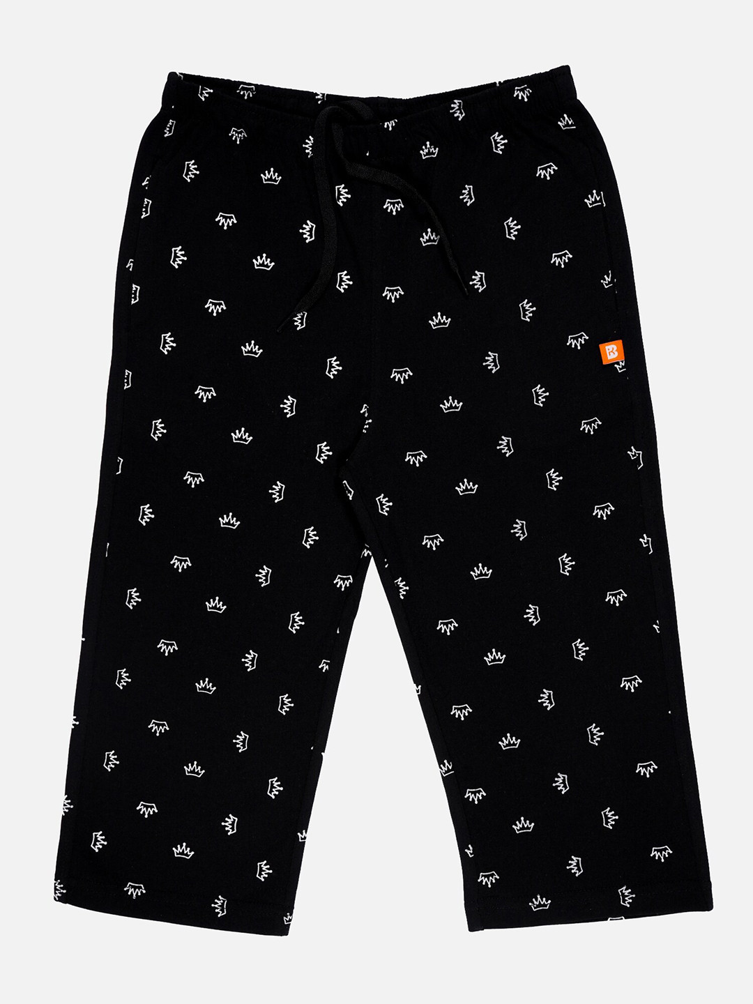 

Bodycare Girls Mid-Rise Printed Cotton Capris, Black
