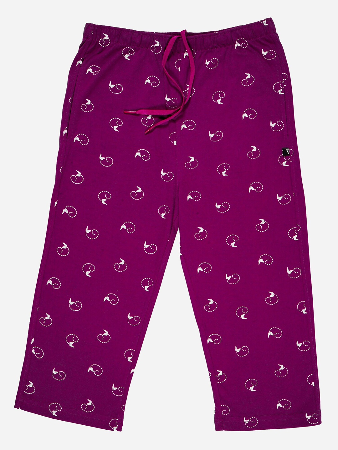 

Bodycare Girls Mid-Rise Printed Cotton Capris, Purple