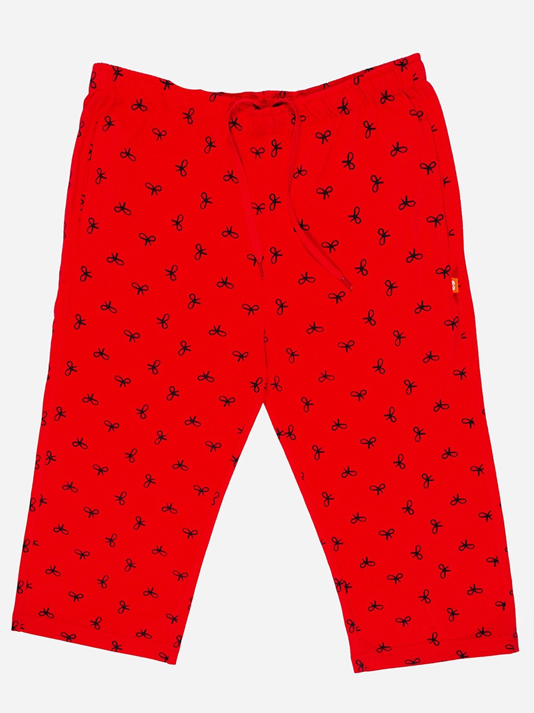 

Bodycare Girls Mid-Rise Printed Cotton Capris, Red