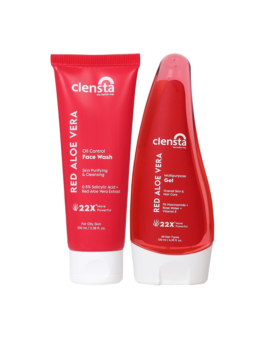 

Clensta Set Of 2 Red Aloe Vera Oil Control Face Wash-100ml & Aloe Vera Gel -130ml