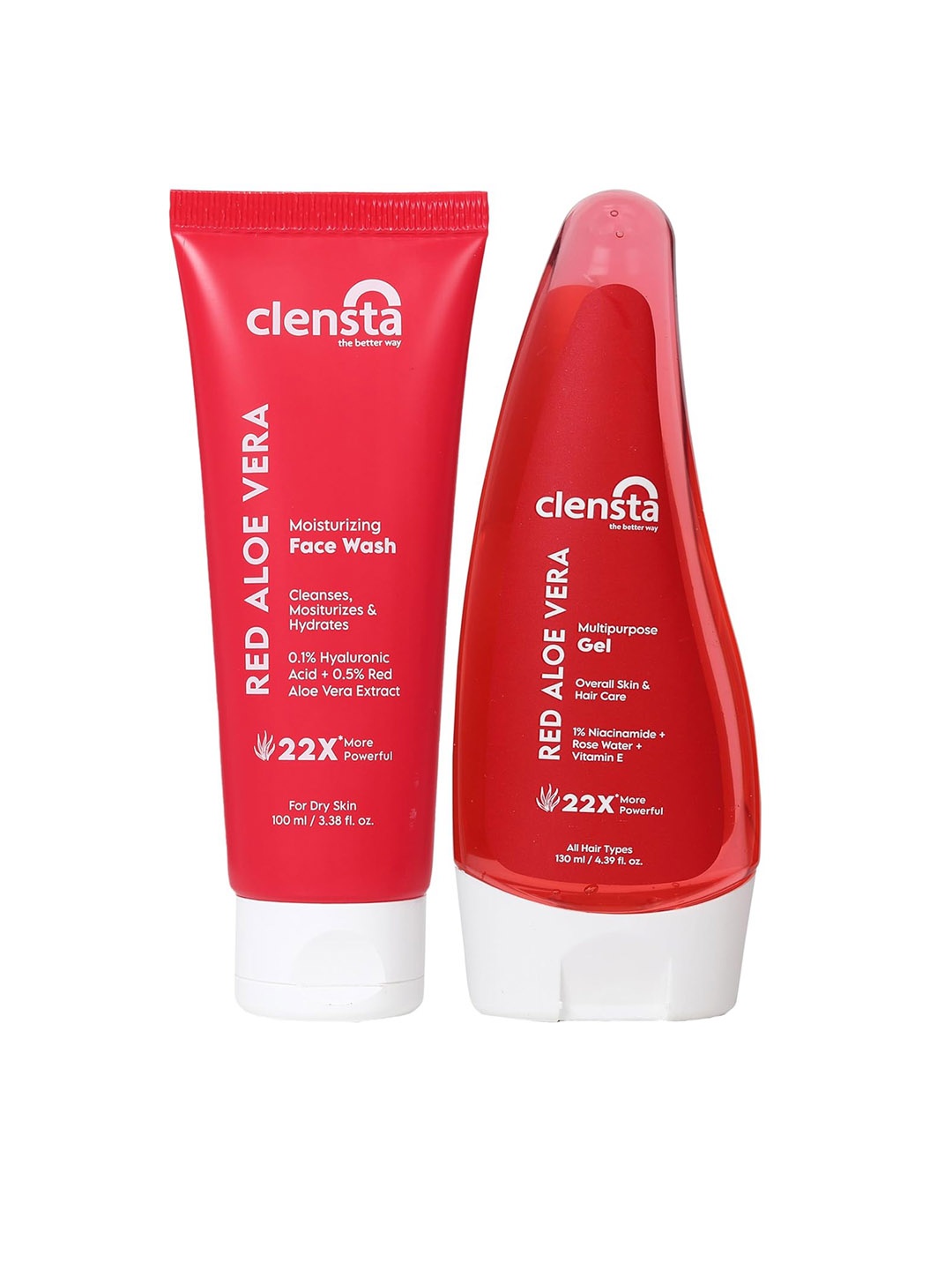 

Clensta Red Aloe Vera Moisturizing Face Wash 100ml & Multipurpose Gel - 130ml