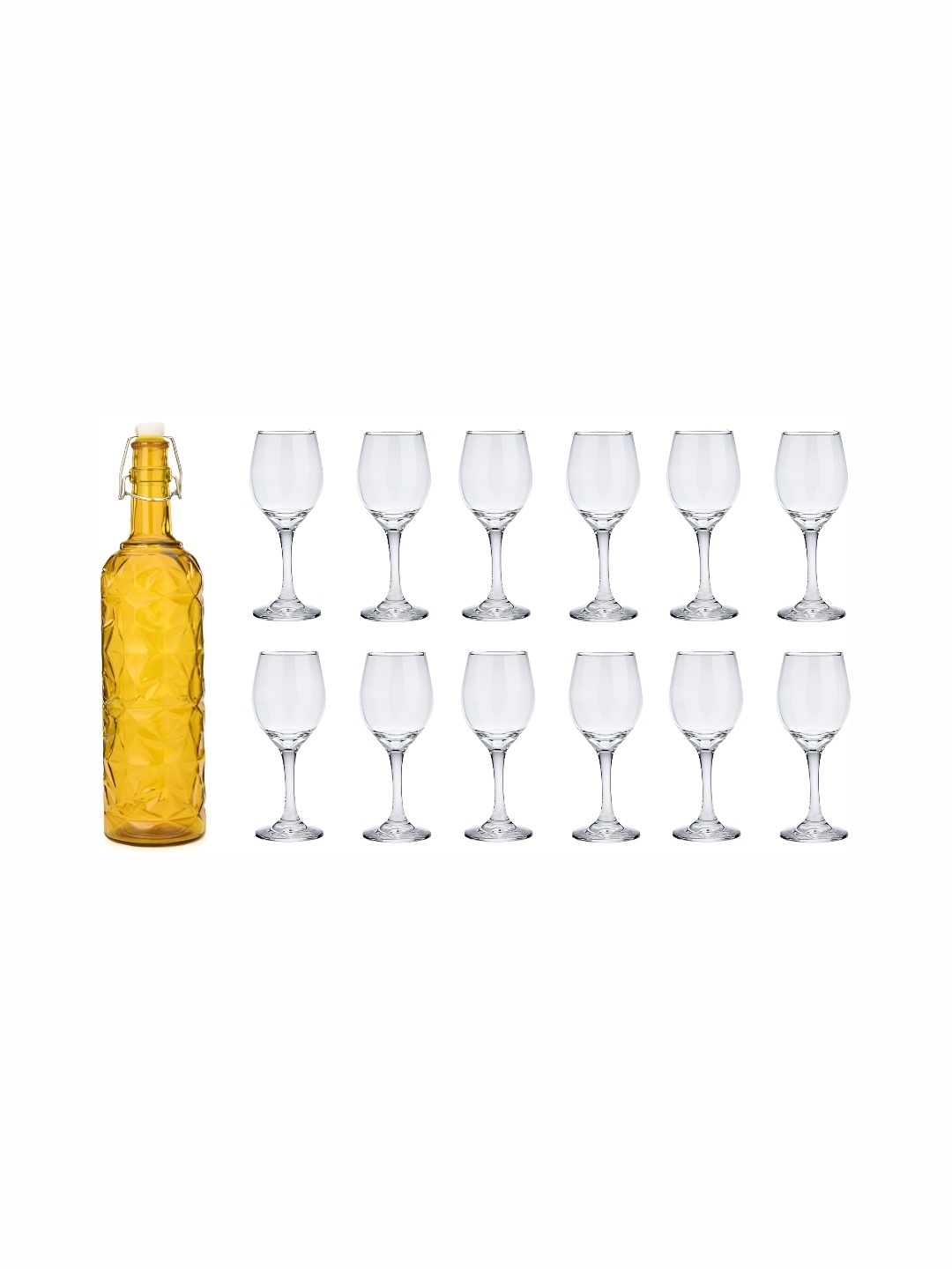 

1ST TIME 13 Pcs Glass Water Bottle & Glasses, Yellow