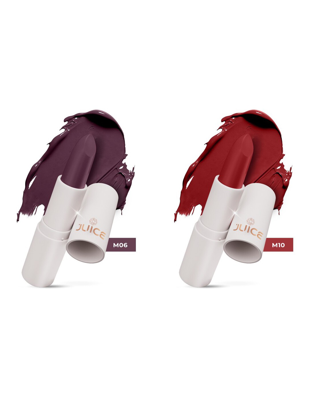 

JUICE Kiss Sensation Set Of 2 Lipstick With Bio Retinol - 4g Each- M06-M10, Multi