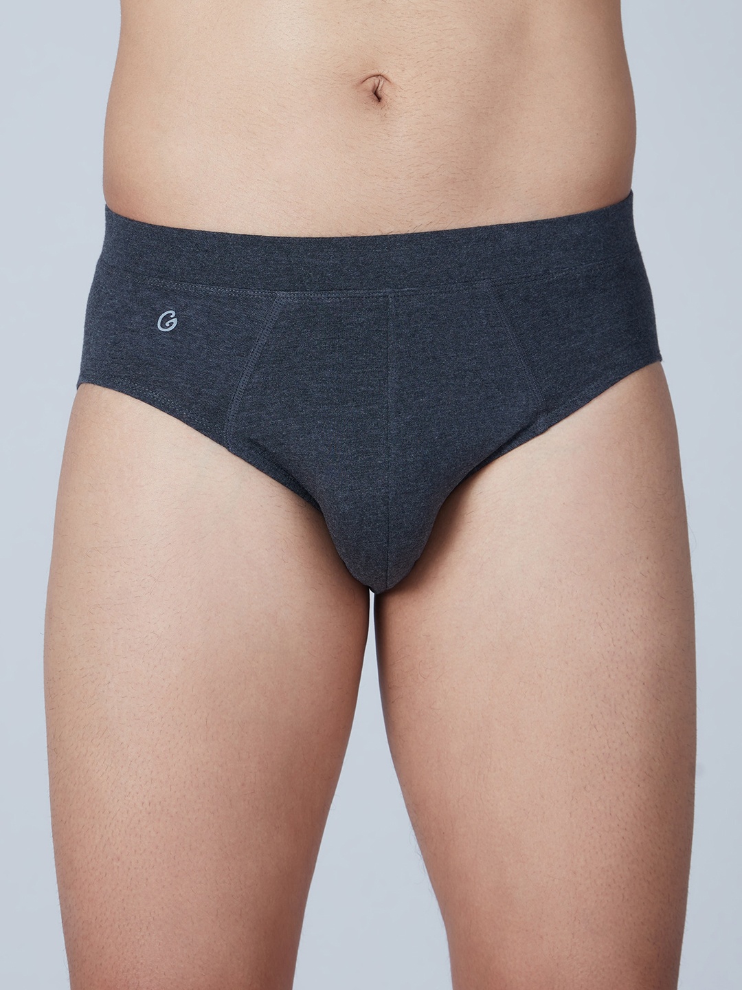 

Gloot Ultra-Soft Inner Elastic Basic Briefs- GLUTLIEBR01_BLACK MELANGE
