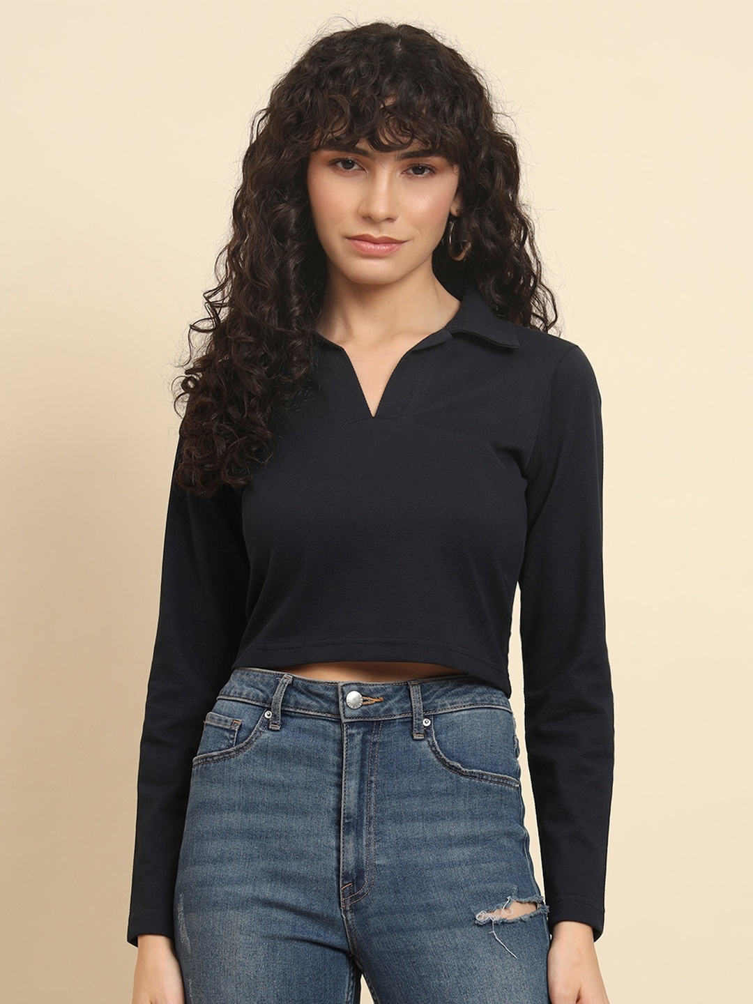 

Trend Arrest Cotton Crop Top, Navy blue