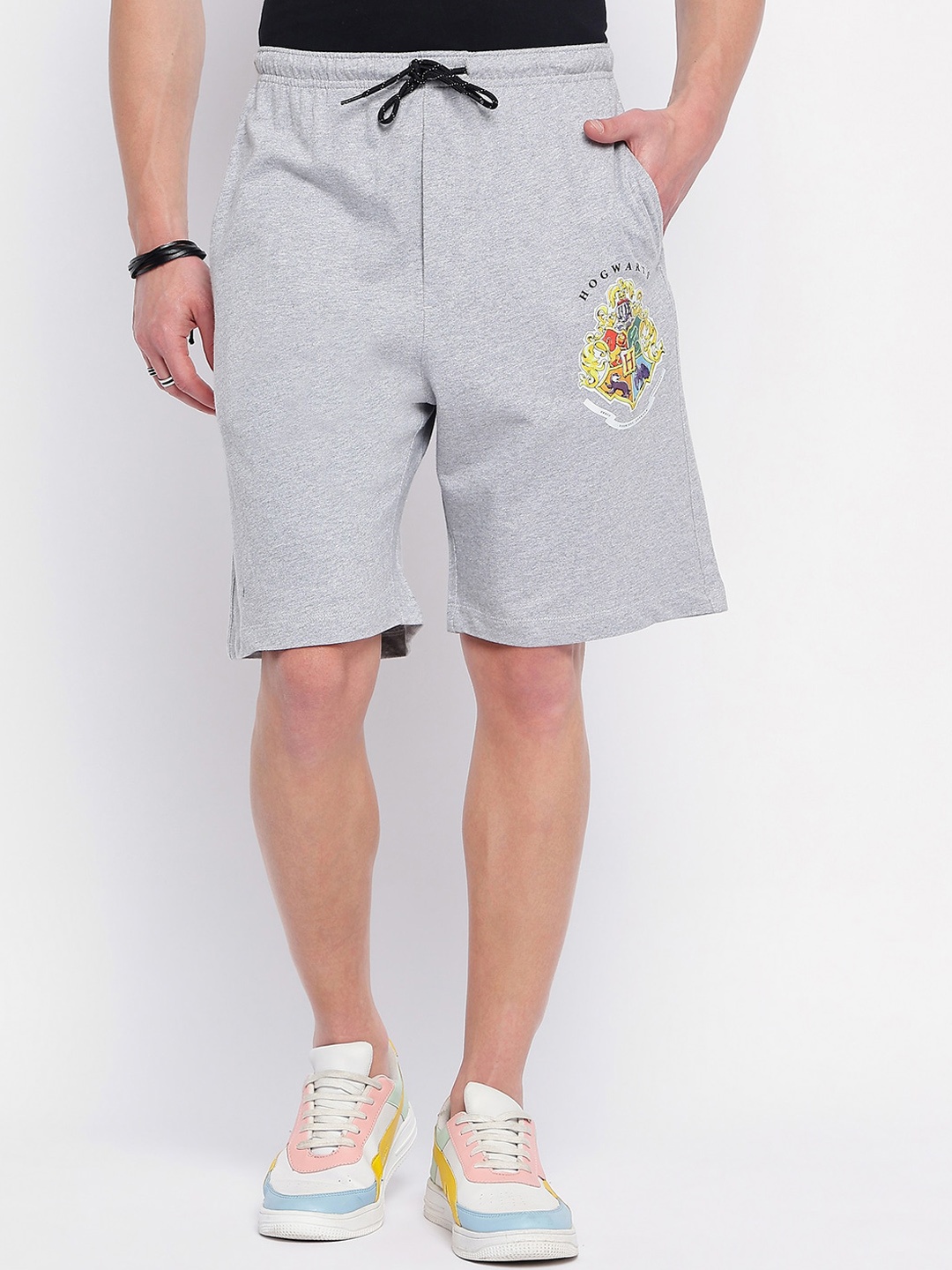 

Wear Your Mind Men Printed Harry Potter Shorts, Grey