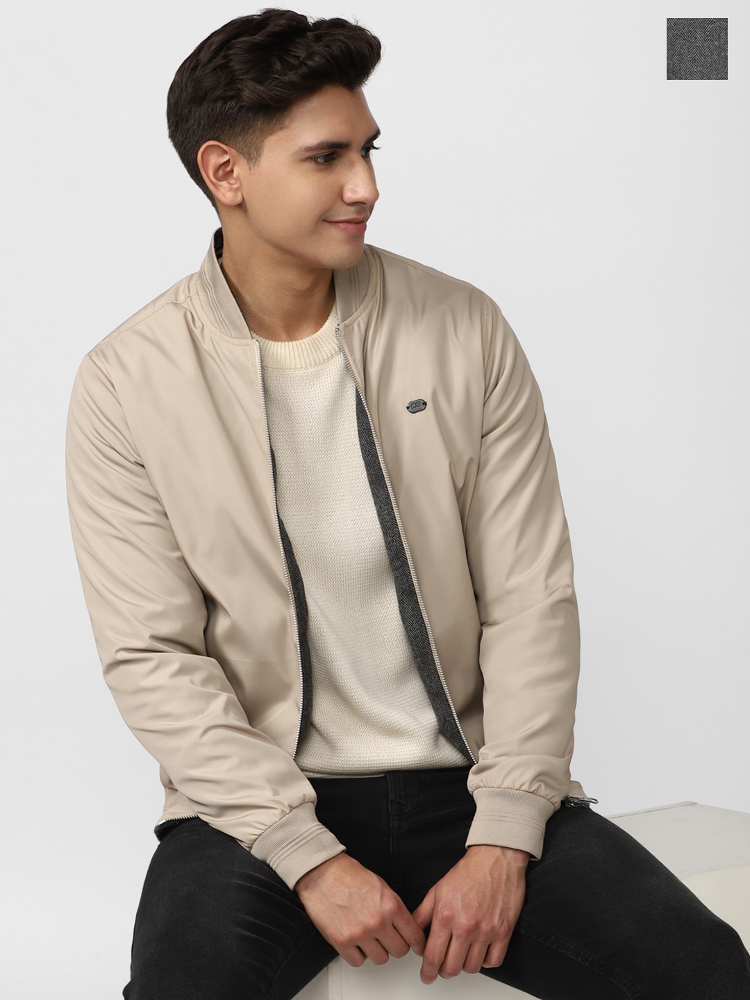 

Peter England Casuals Reversible Bomber Jacket, Grey
