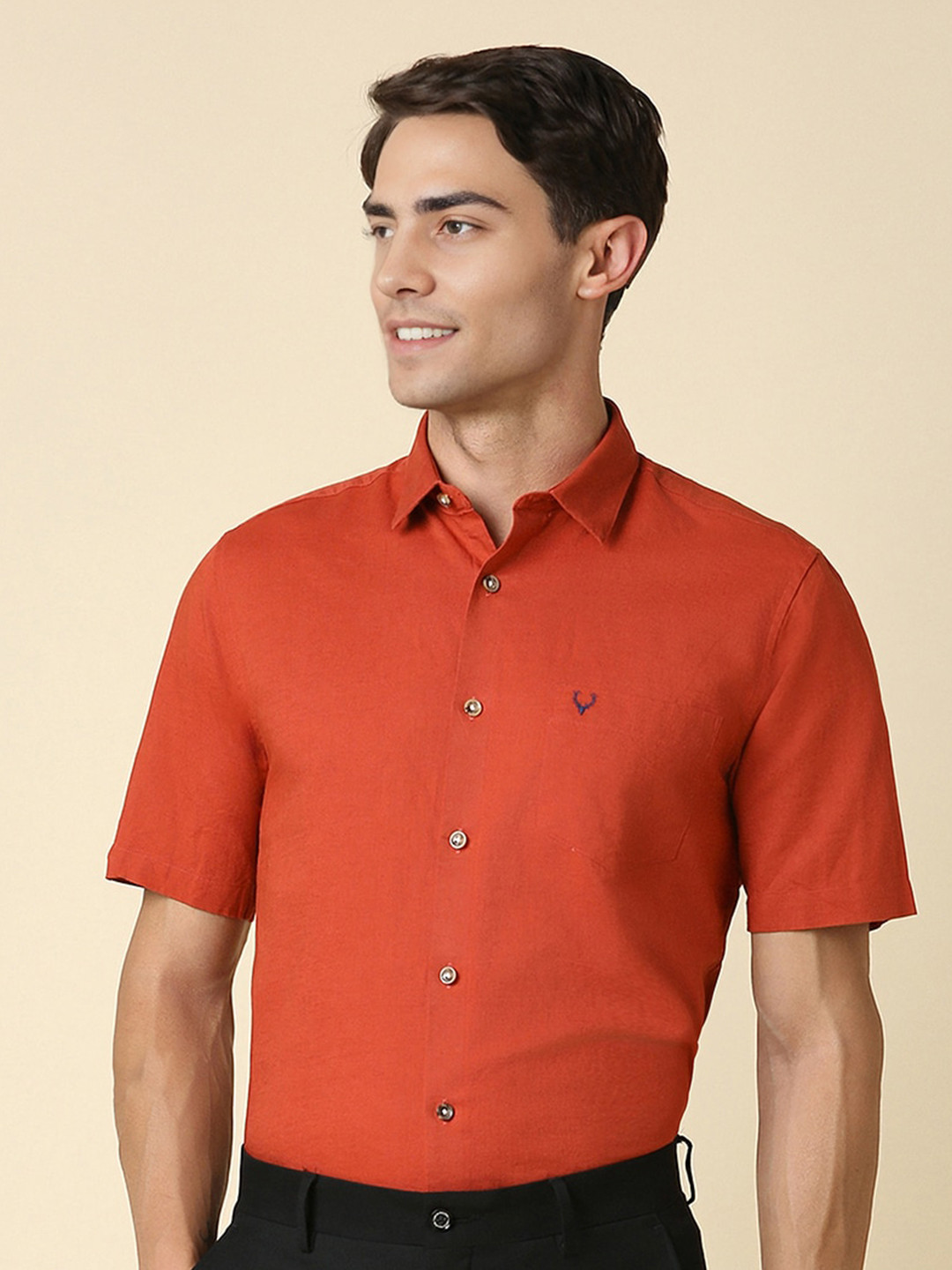 

Allen Solly Men Slim Fit Opaque Formal Shirt, Red