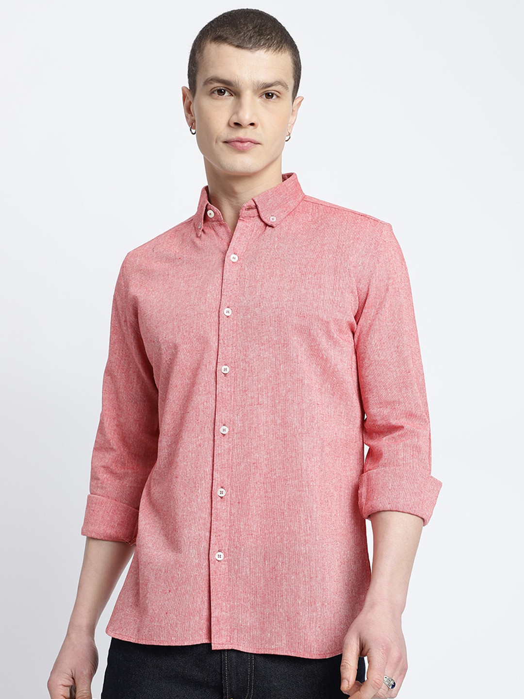 

HighRider Men Classic Opaque Casual Shirt, Pink