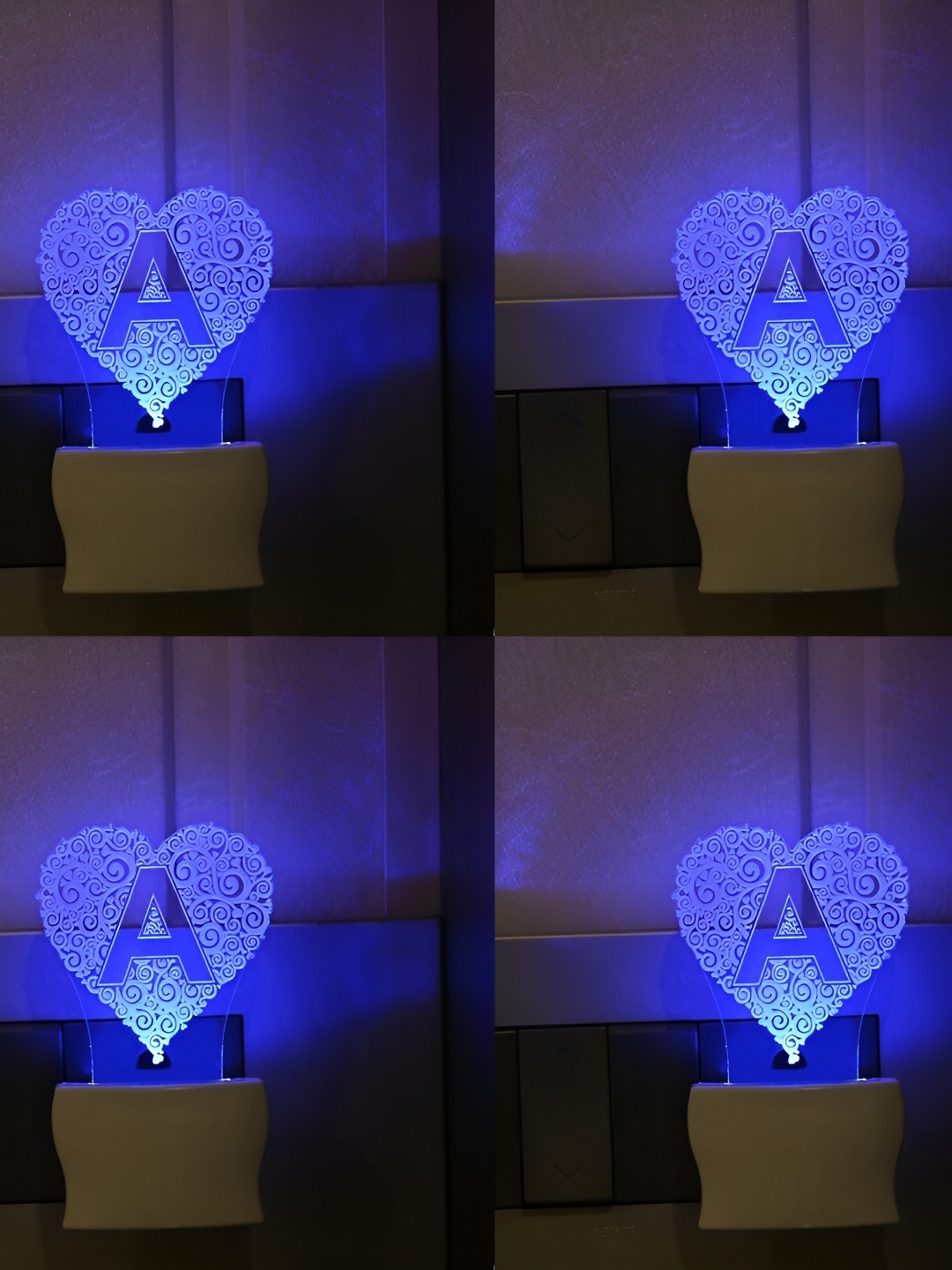 

1ST TIME White 4 Pcs Printed Acrylic Traditional Abstract Shaped Shaped Wall Lamp