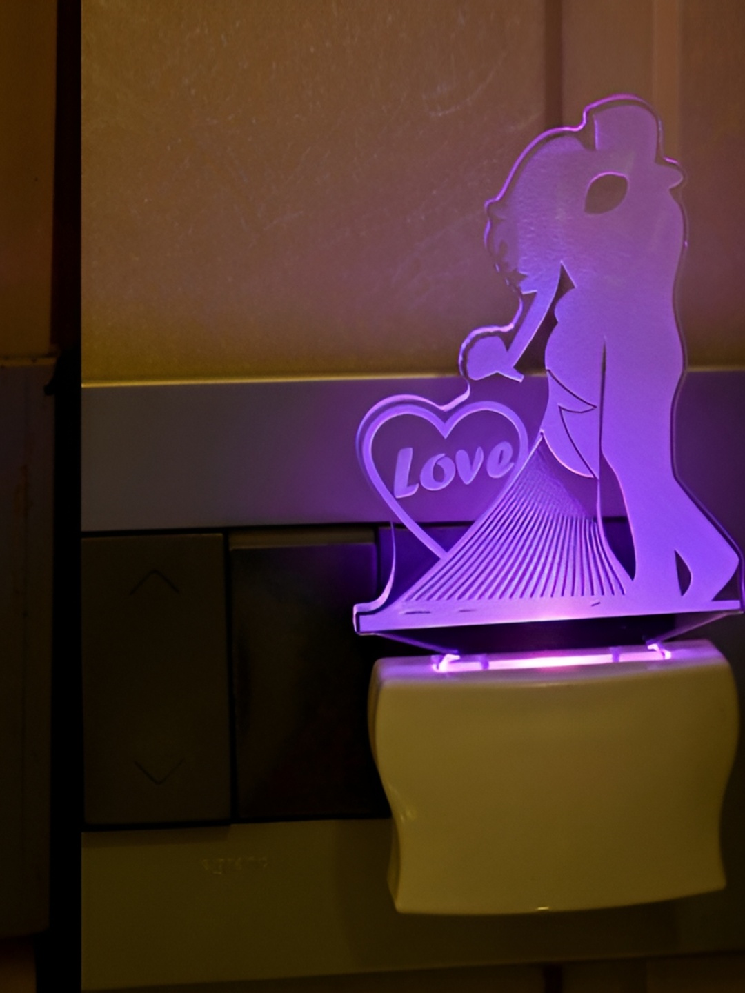 

1ST TIME White & Purple Printed Acrylic Contemporary Abstract Shaped Wall Lamp