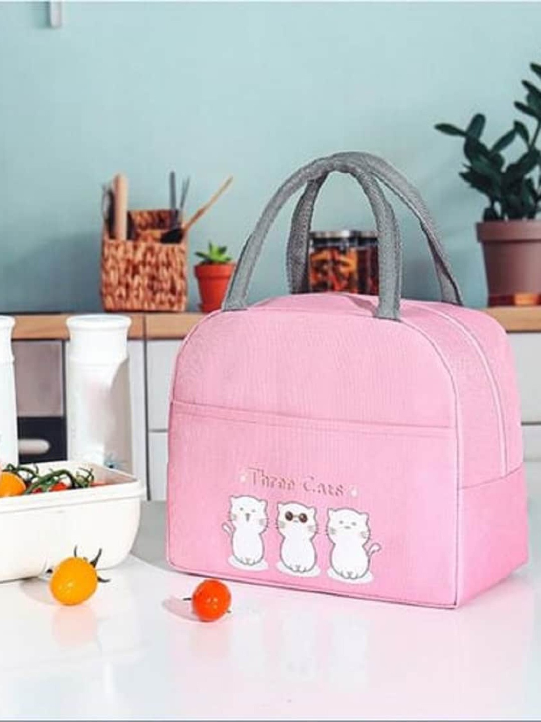 

ZEVORA Graphic Printed Waterproof Lunch bags Travel Accessory, Pink