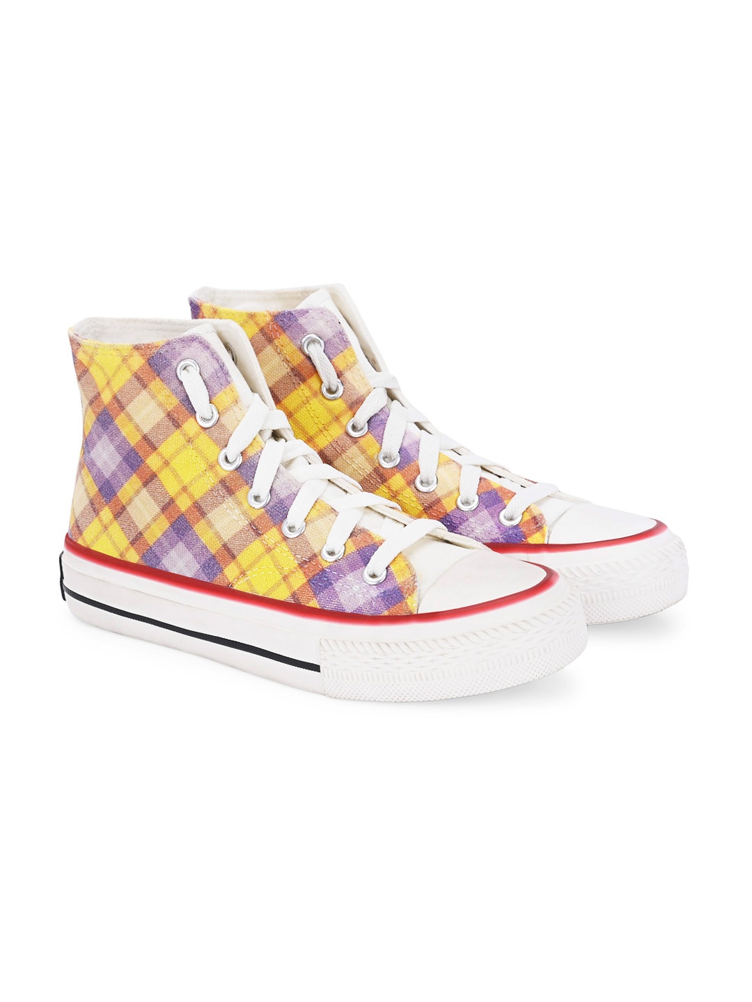 

CROWCIA LONDON Men Striped Canvas Sneakers, Multi