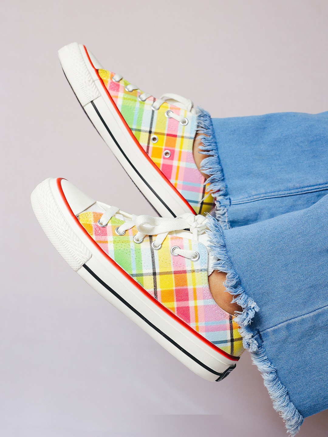 

CROWCIA LONDON Men Printed Canvas Sneakers, Multi