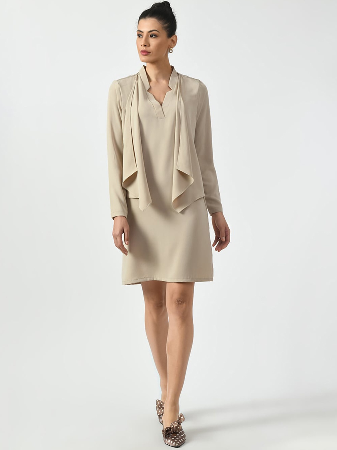 

OFFICE & YOU Women Longline Tailored Jacket, Beige