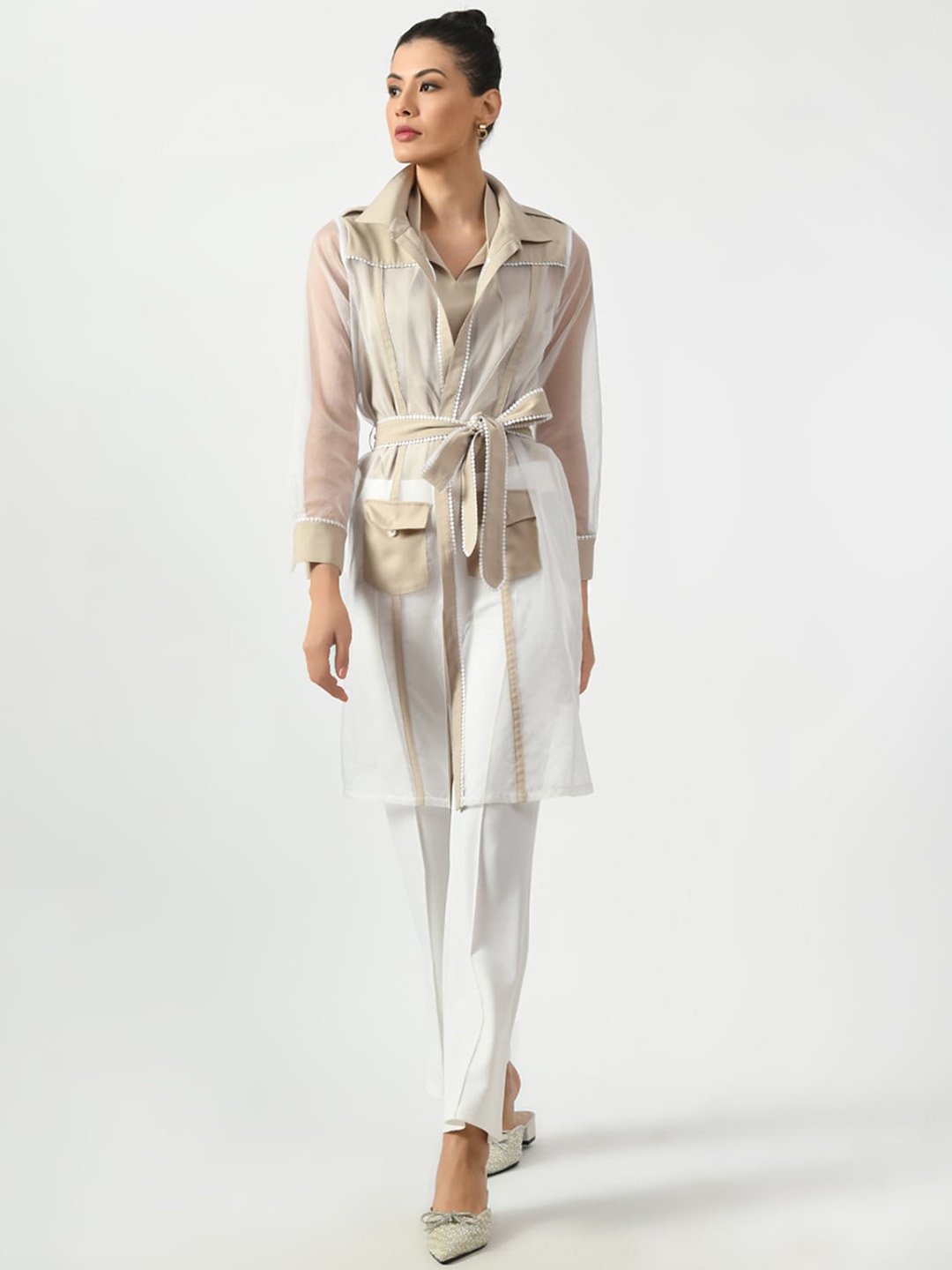 

OFFICE & YOU Women Longline Tailored Jacket, Off white