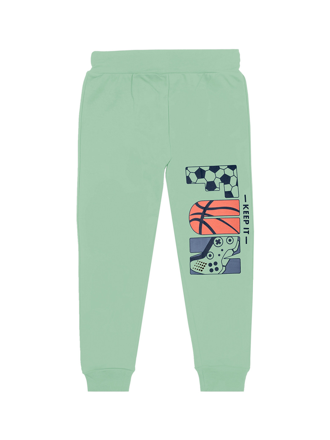 

BAESD Boys Printed Cotton Mid Rise Joggers, Green