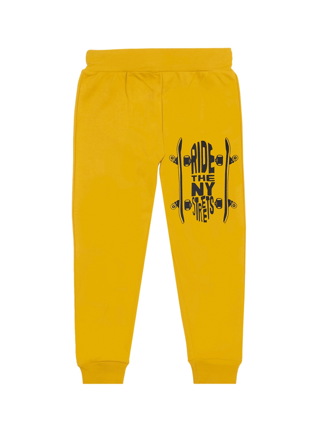 

BAESD Boys Printed Mid Rise Joggers, Mustard