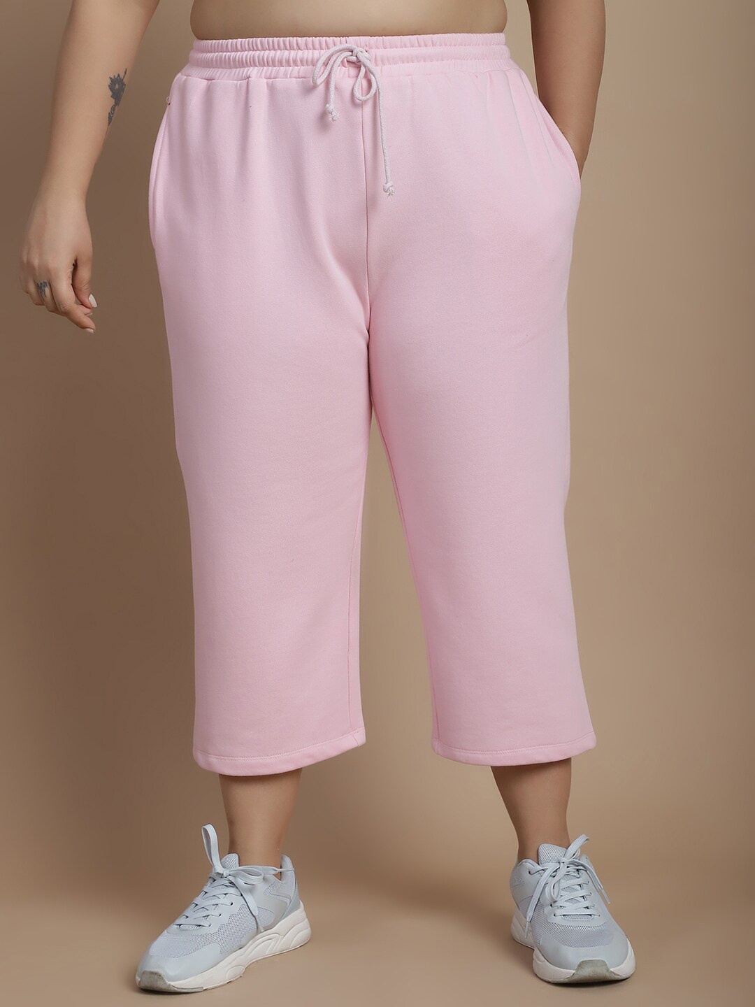 

Rute Women Plus Size Cotton Capris, Pink