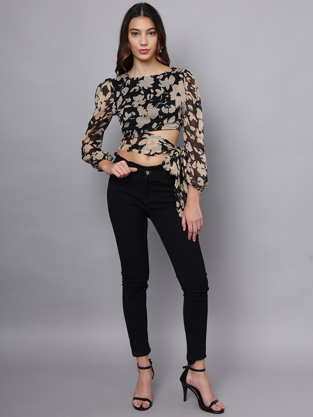 

Eavan Animal Print Crepe Top, Multi