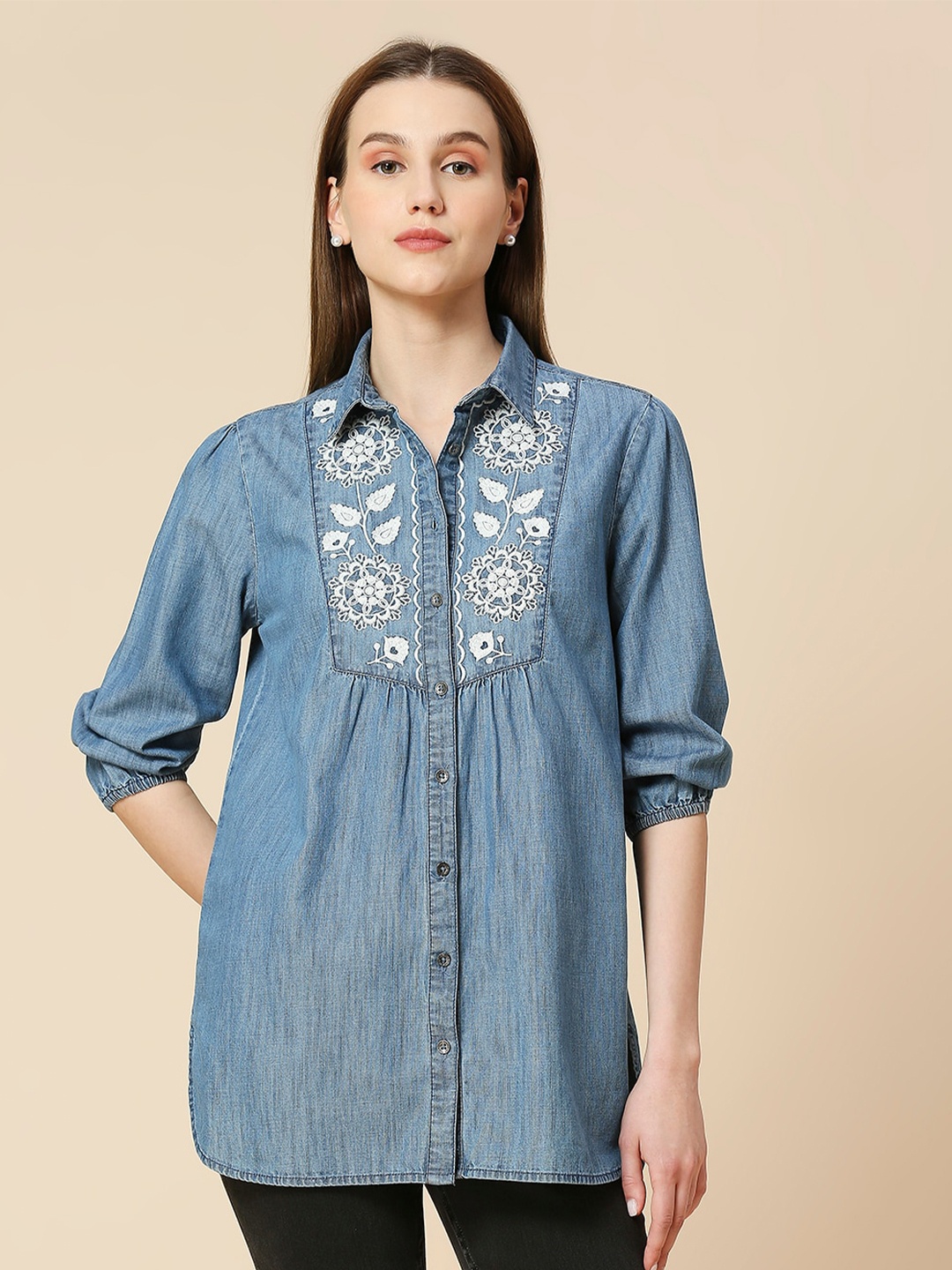 

Chemistry Denim Opaque Casual Shirt, Blue