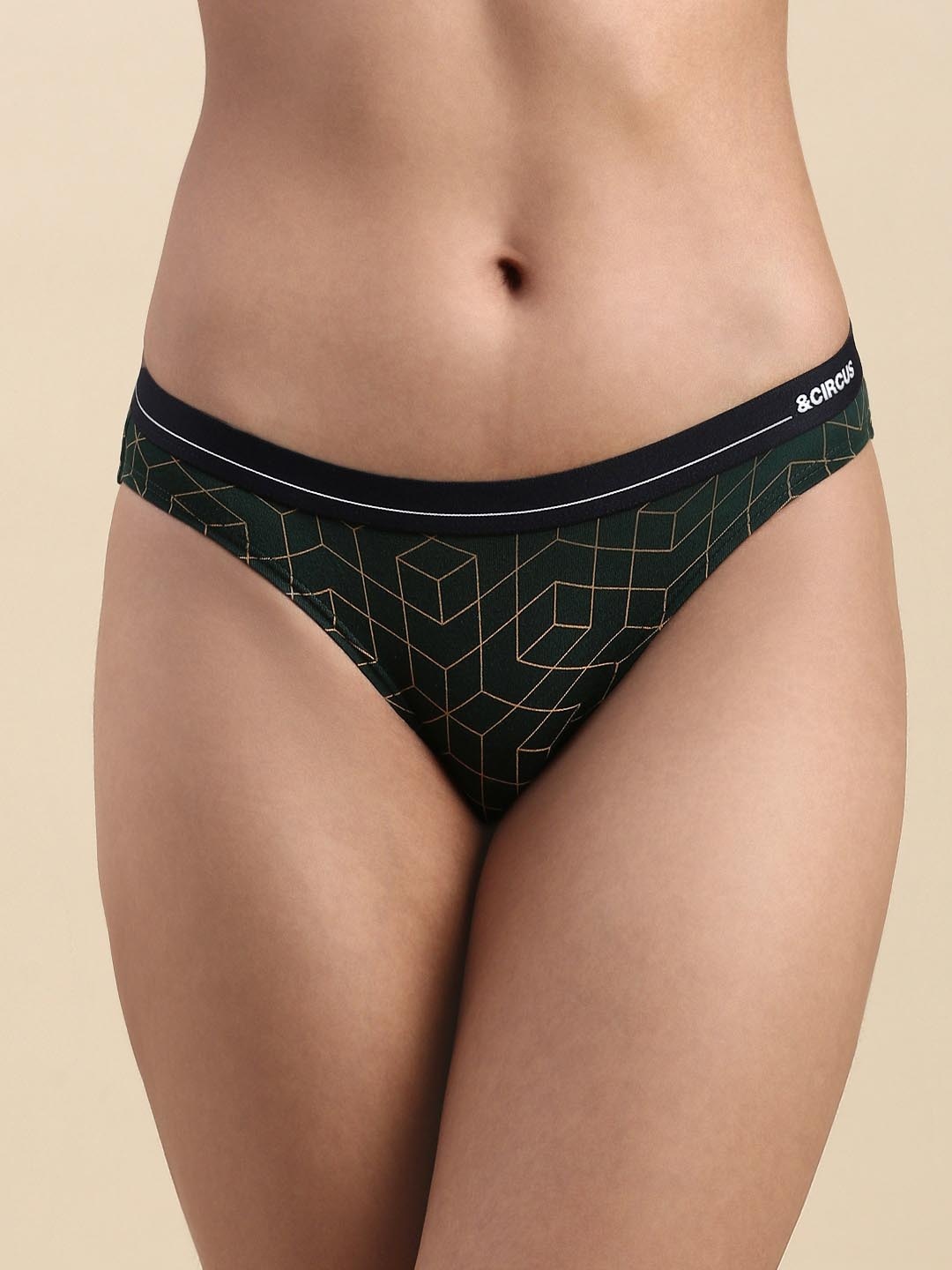 

&CIRCUS Printed Micro Modal Bikini Briefs, Green