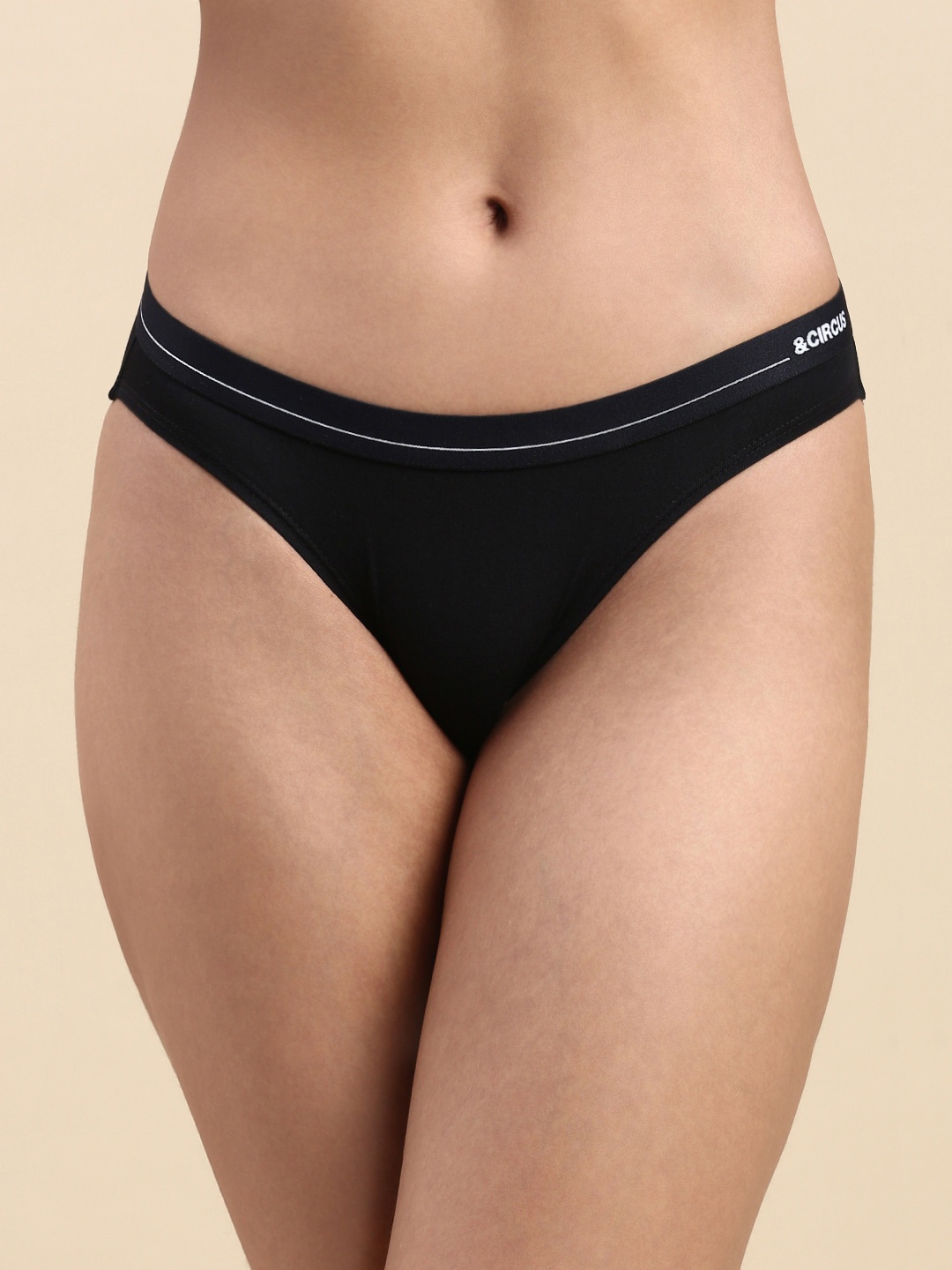 

&CIRCUS Low-Rise Micro Modal Bikini Briefs, Black