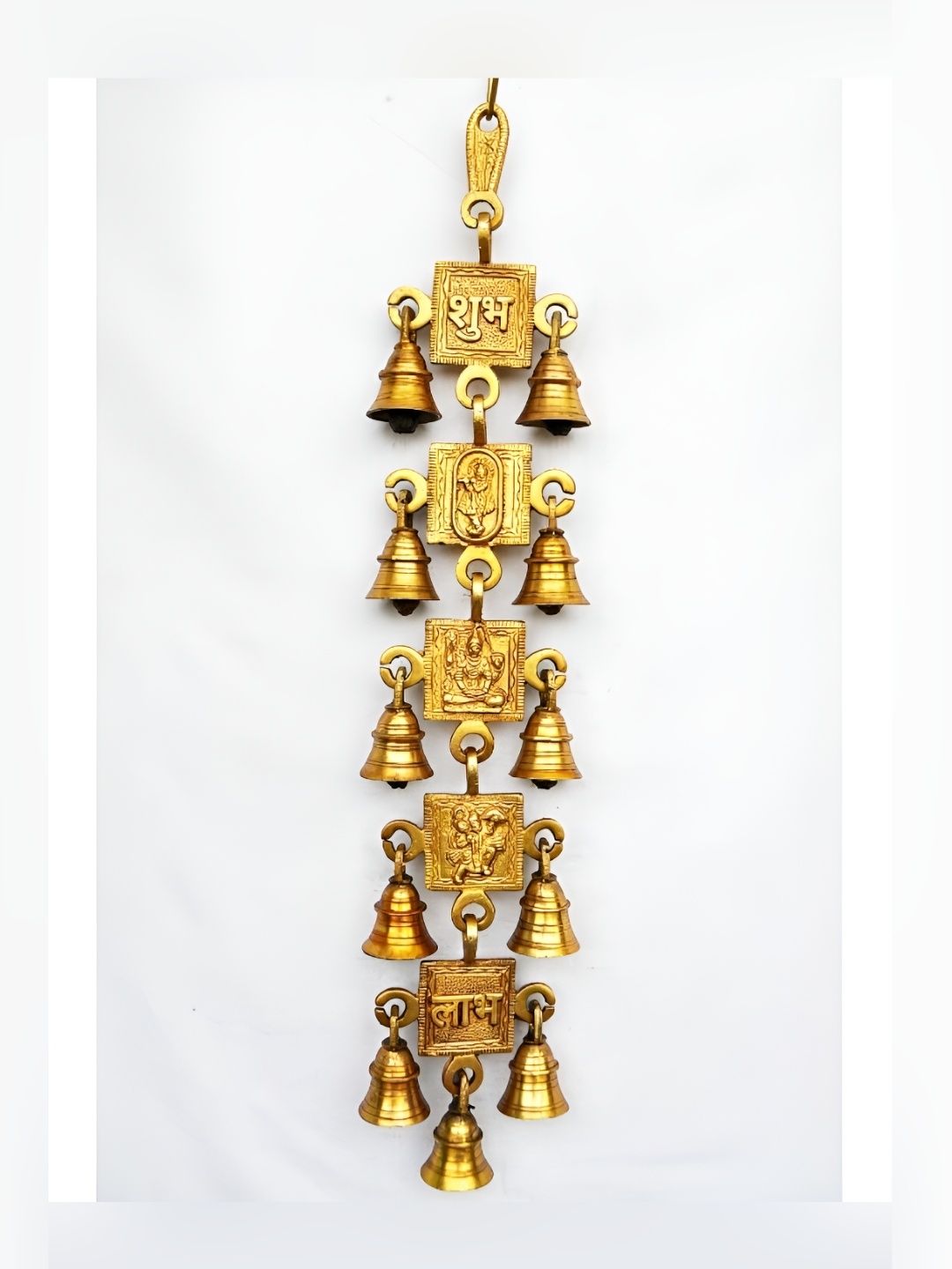 

Aakrati Textured Brass Hanging Bell, Yellow