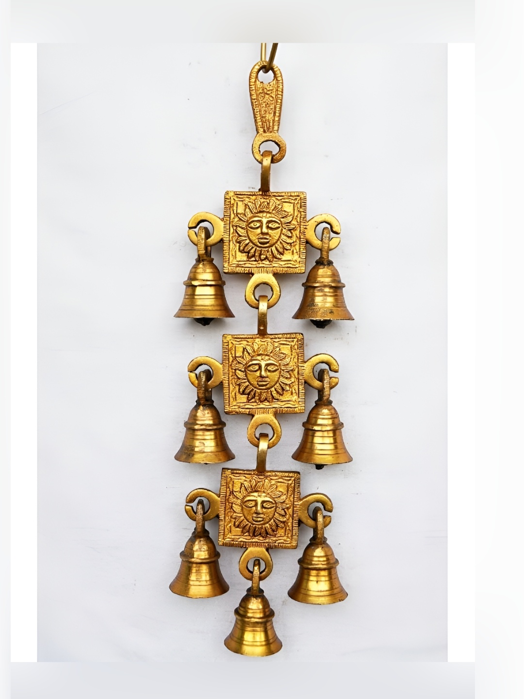 Aakrati Yellow Sun bell With 7 Little Bells