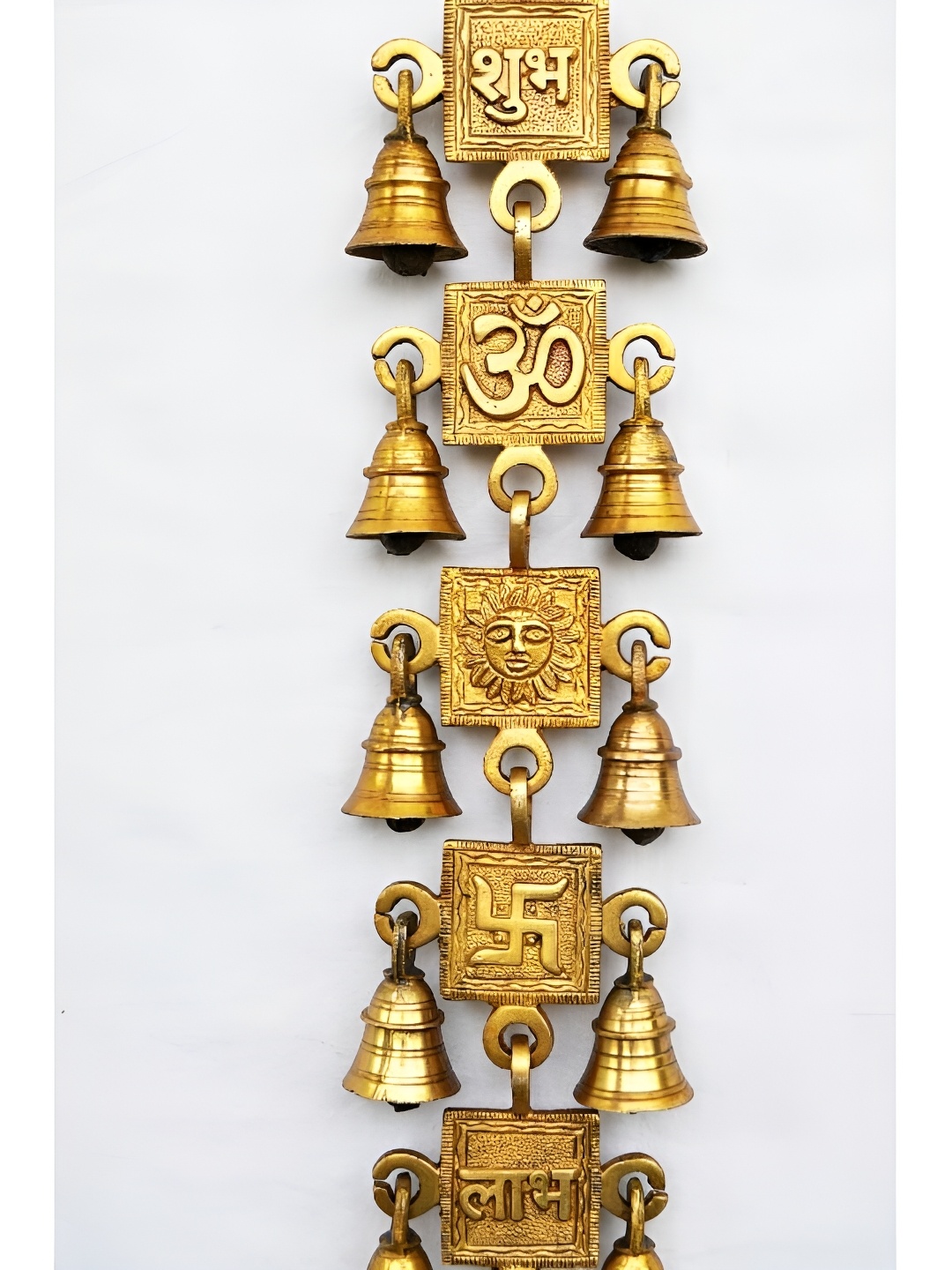 

Aakrati Yellow Decorative Religious 11 Little Bell Wall Hanging