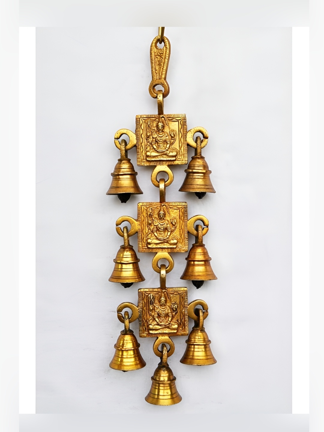 

Aakrati Yellow Lord Shiv Brass Metal Hanging Bell With 5 Little Bell