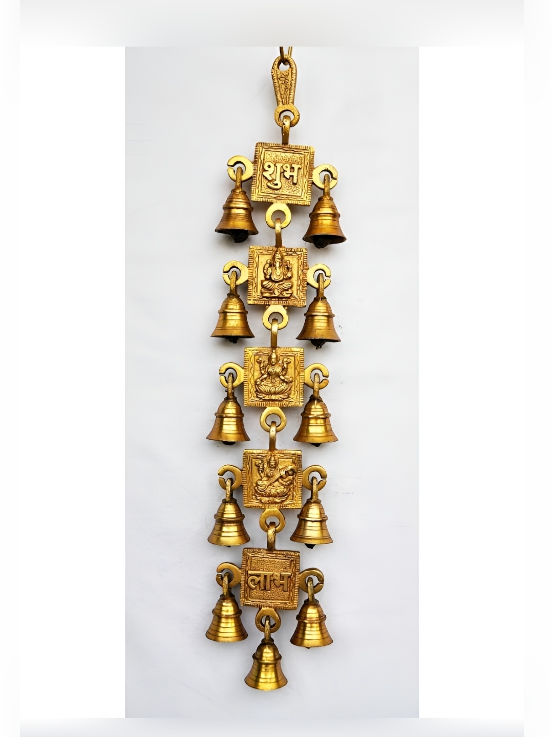 

Aakrati Yellow Lord Ganesha With 11 Little Bells Wall Hanging