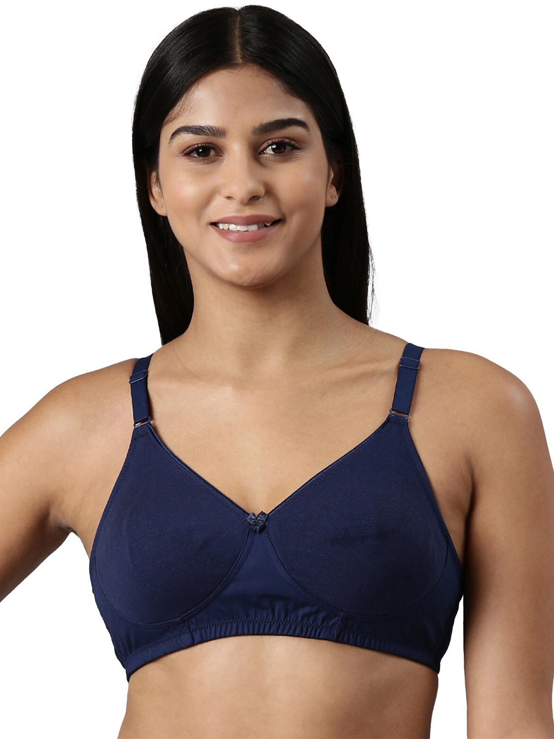 

BLOSSOM Pure Cotton T-shirt Bra - Full Coverage, Navy blue