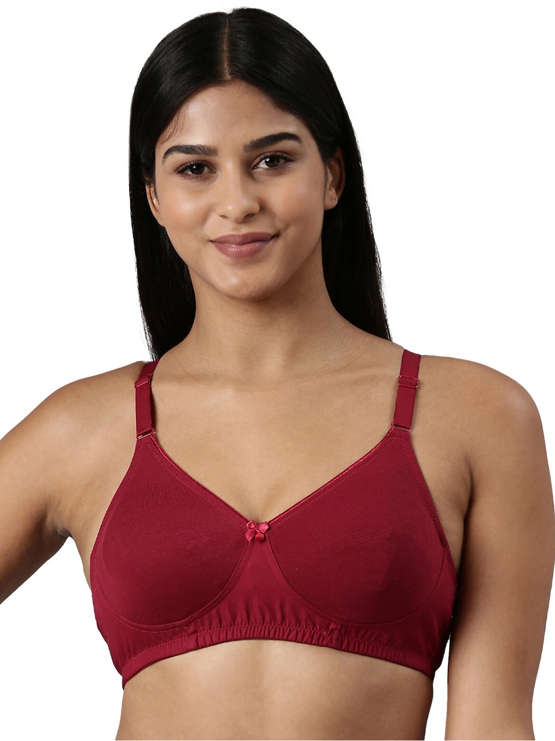 

BLOSSOM Non Padded Pure Cotton T-shirt Bra - Full Coverage, Maroon