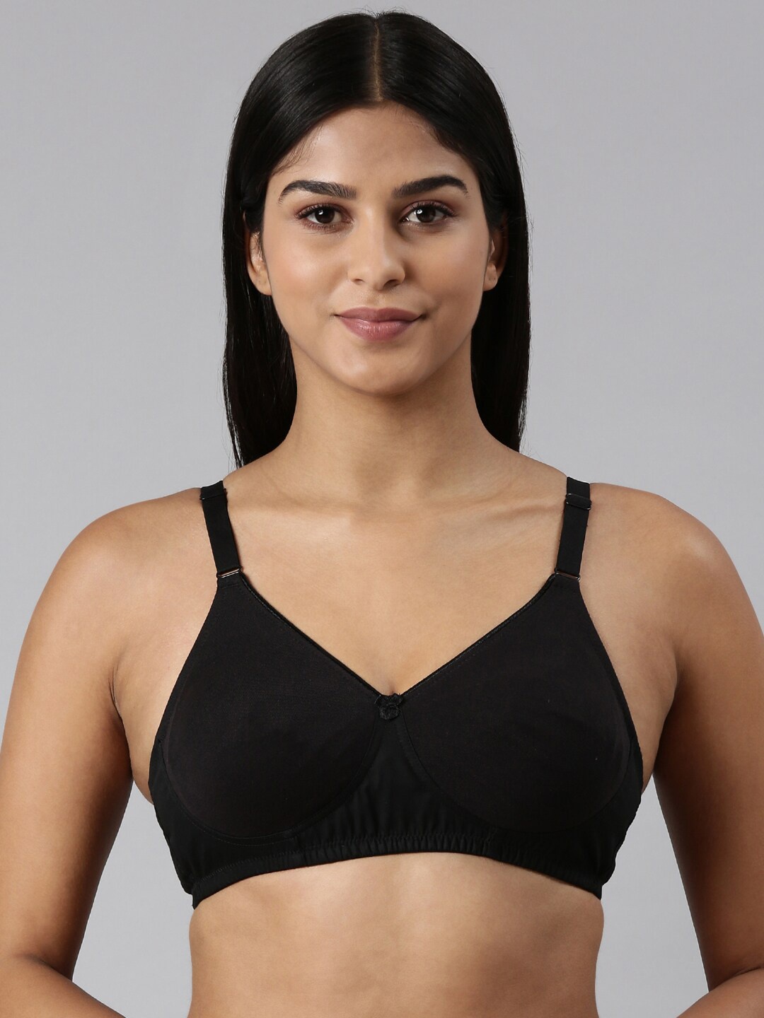 

BLOSSOM Pure Cotton T-shirt Bra - Full Coverage, Black