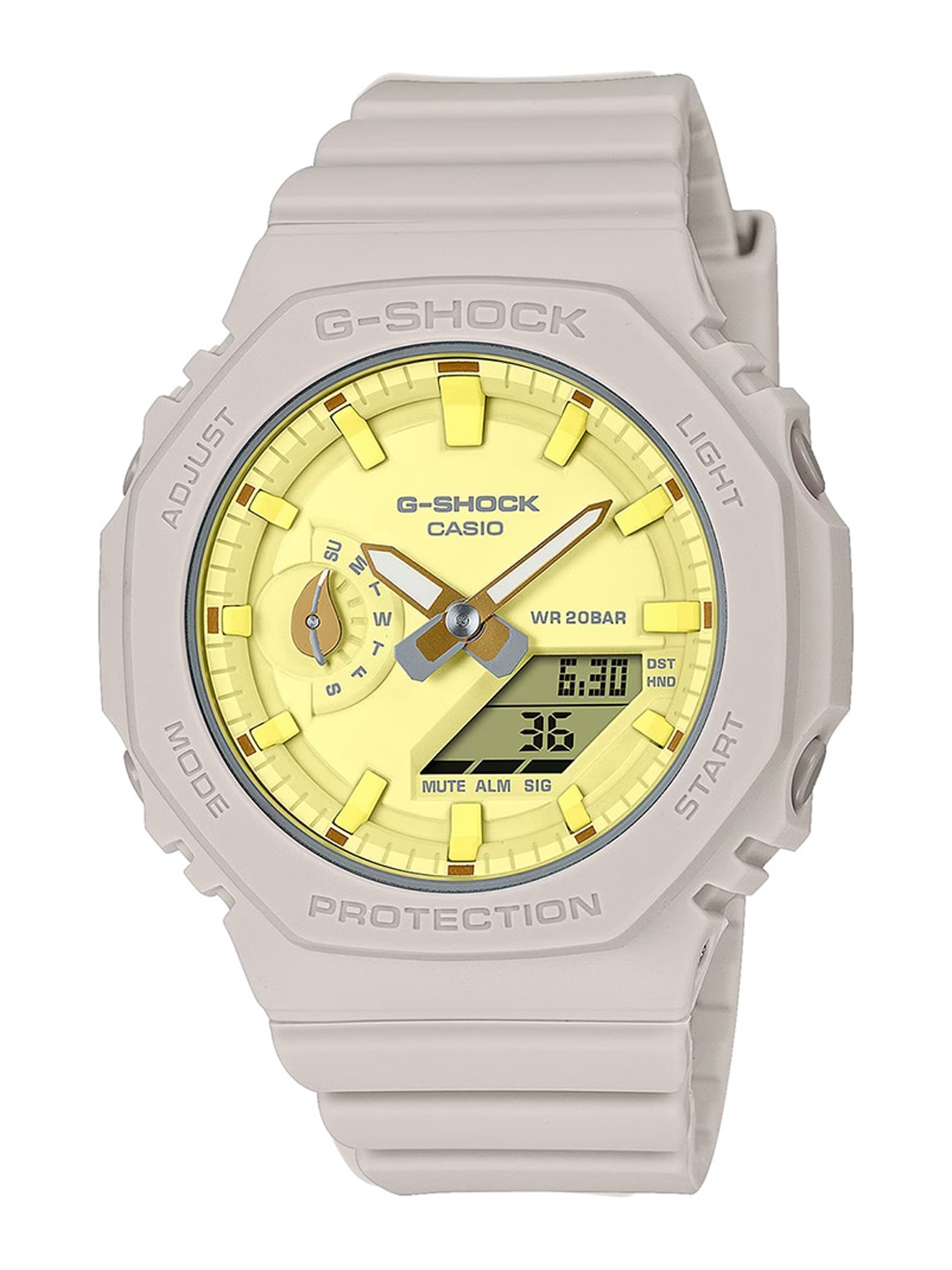 

CASIO Women Titanium Patterned Dial & Straps Analogue and Digital Watch G1499, Beige