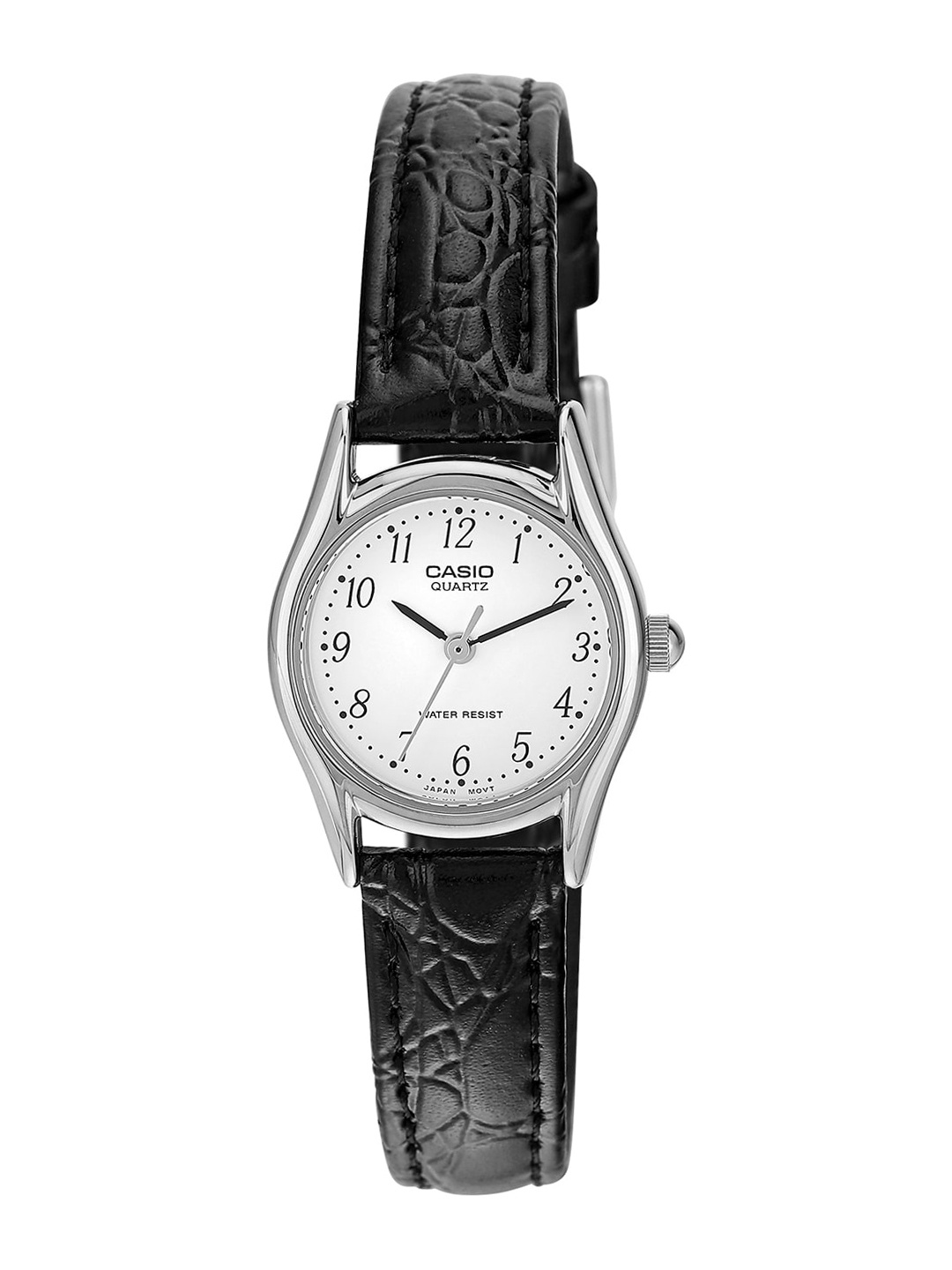 

CASIO Women Enticer Ladies Titanium Embellished Dial & Leather Straps Analogue Watch A2263, Black