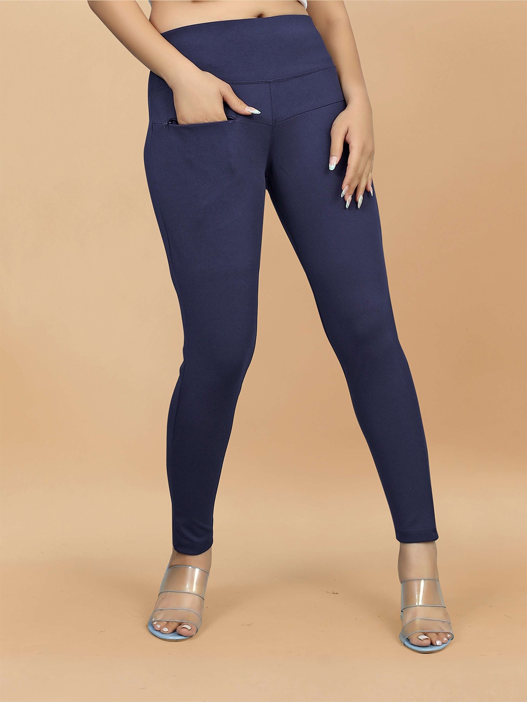 

Aardiva Skinny-Fit High Waist Jeggings, Blue