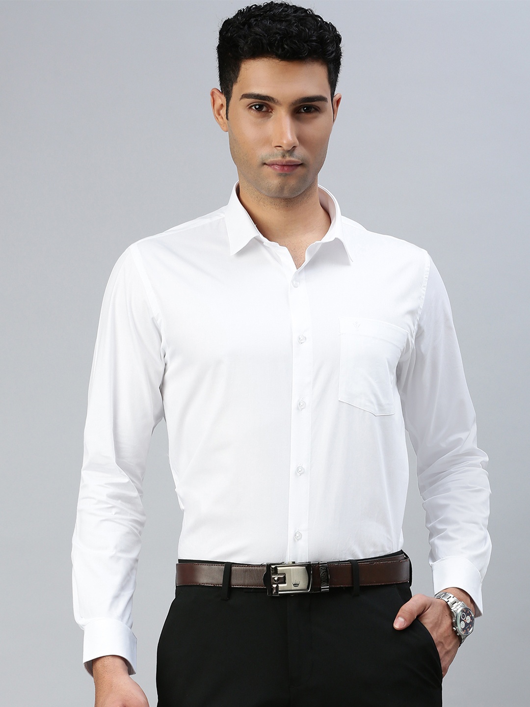 

Ramraj Spread Collar Pure Cotton Casual Shirt, White